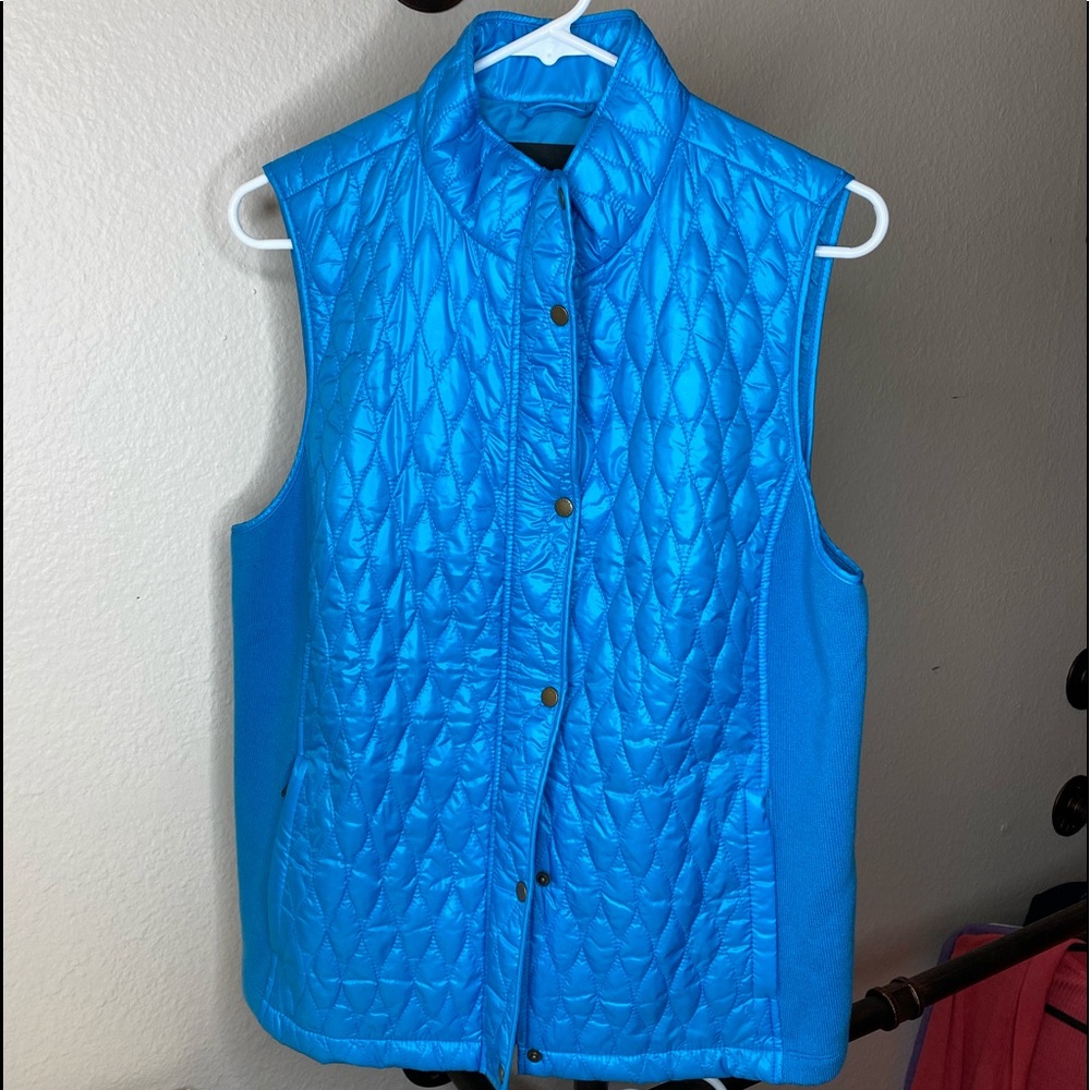 Talbots Lightweight Quilted Puffer Vest - Turquoise size L